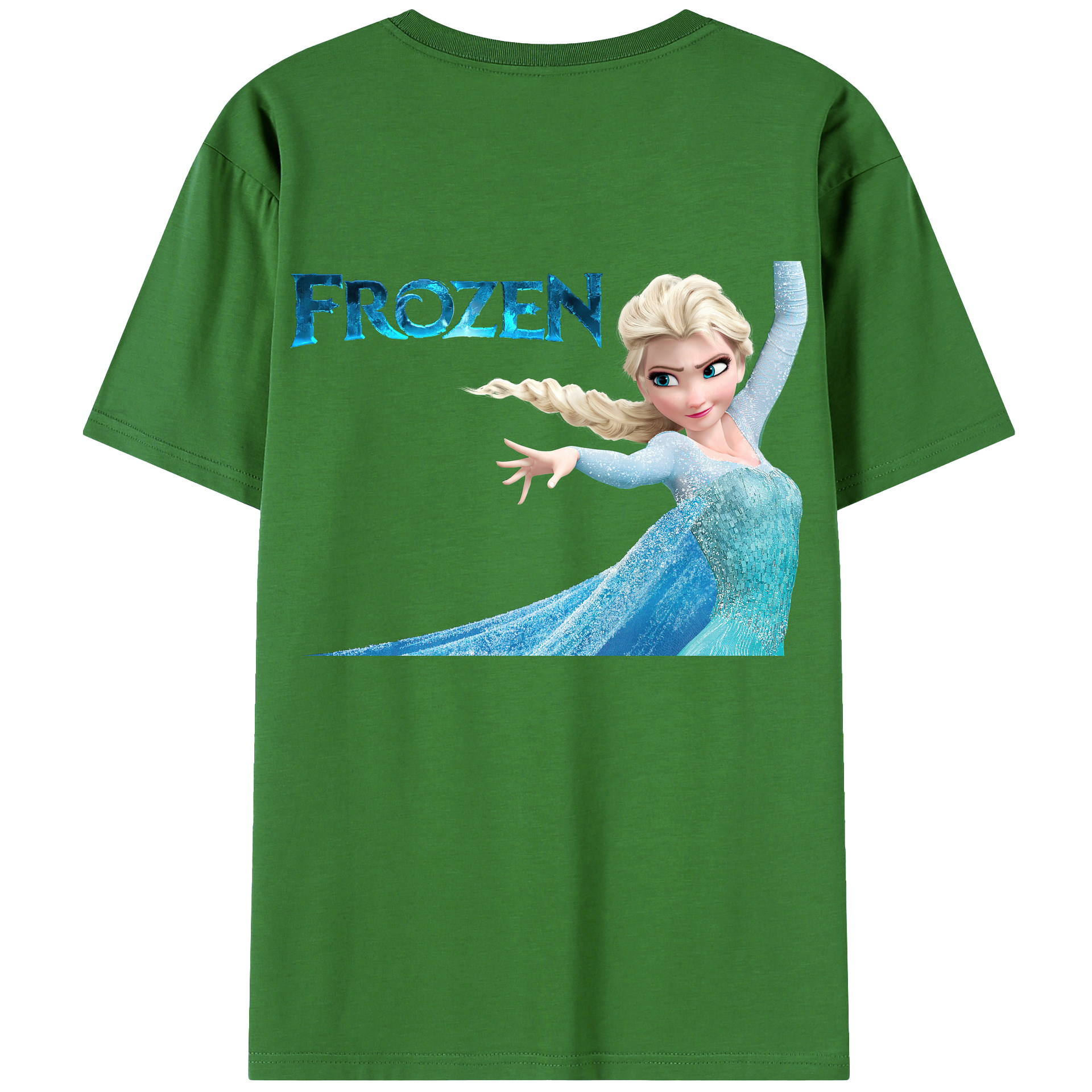 （画像用） アナと雪の女王 アンナ エルサ Frozen Anna Elsa レディース半袖Tシャツ(バックプリント)